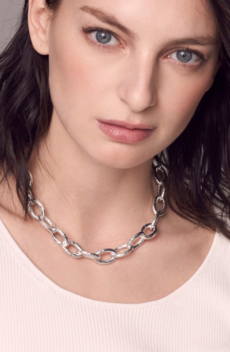 Ippolita Classico Bastille Link Chain Necklace, Alternate, color, Silver