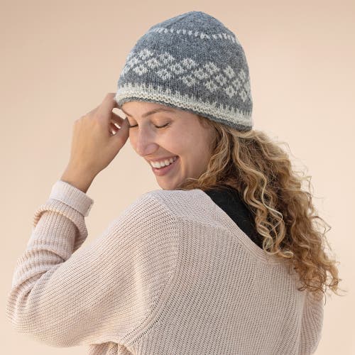 Feelgoodz Hand-knit Vail Winter Wool Beanie Hat In Gray