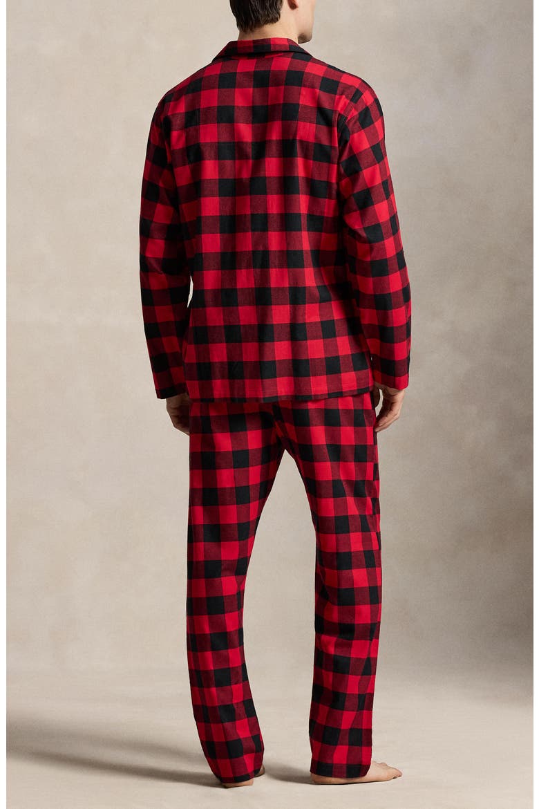 Buffalo Check Flannel Pajama Top, Alternate, color, RED BUFFALO CHECK POLO BLACK