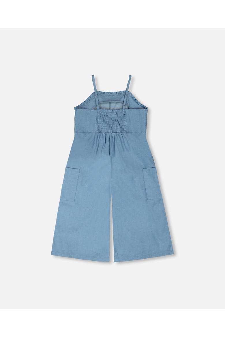 Wide Leg Chambray Sleeveless Jumpsuit, Alternate, color, Light Blue Chambray