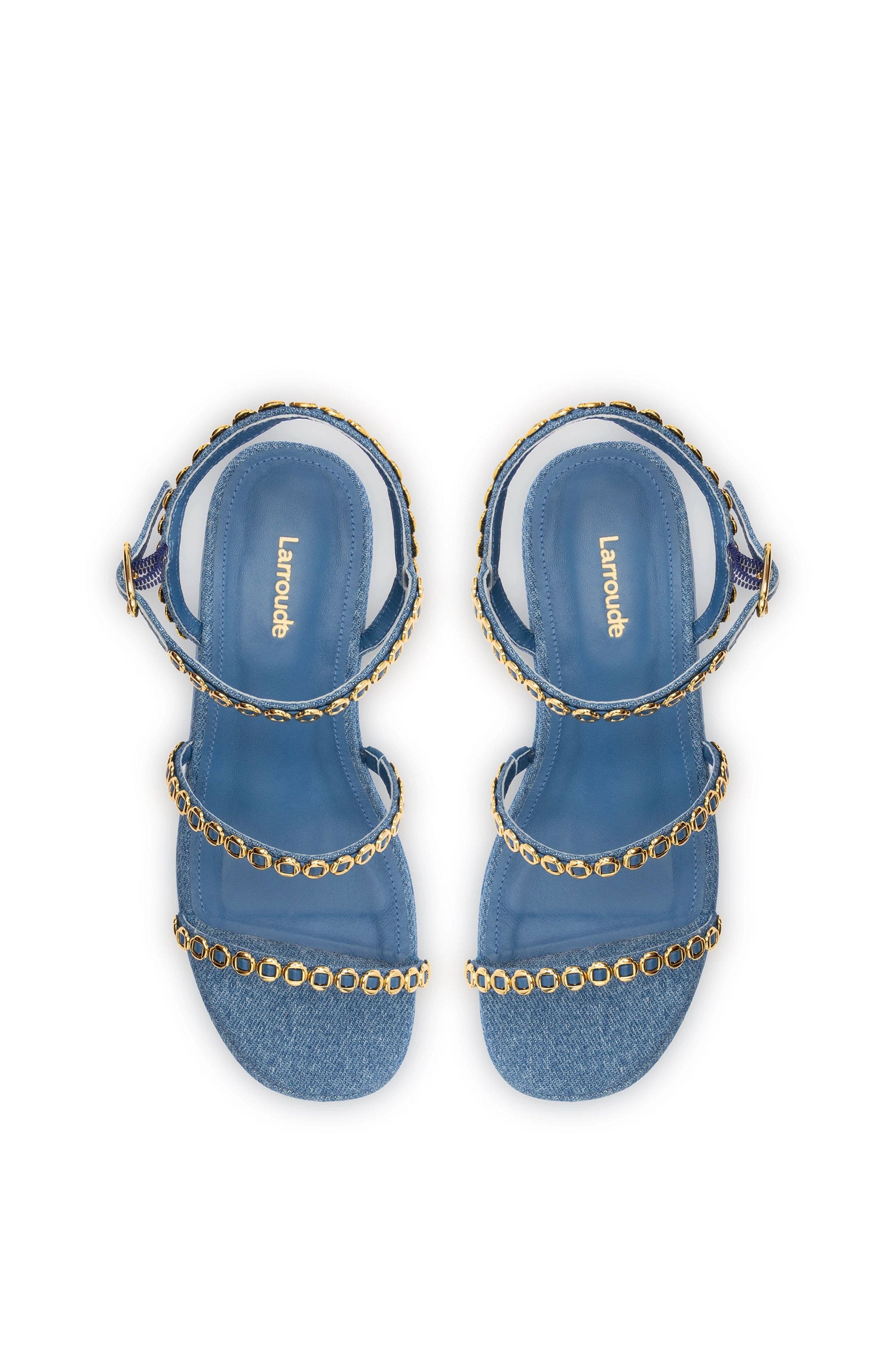Larroudé Gio Milanina Flatform Sandal, Alternate, color, Blue