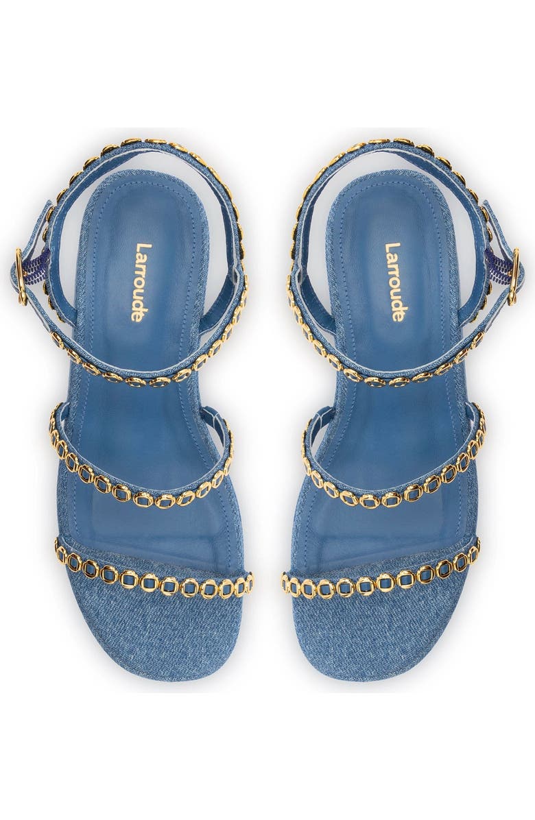 Larroudé Gio Milanina Flatform Sandal, Alternate, color, Blue