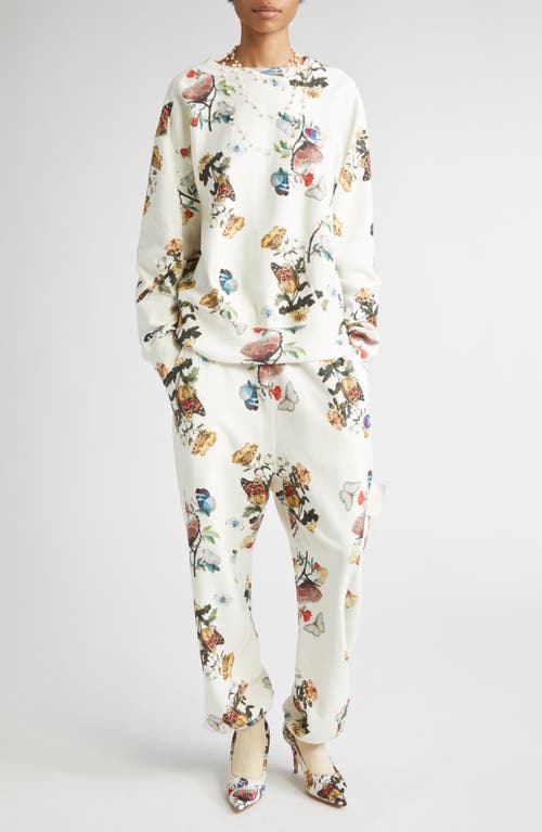 Undercover X Champion Floral & Butterfly Print Joggers In White