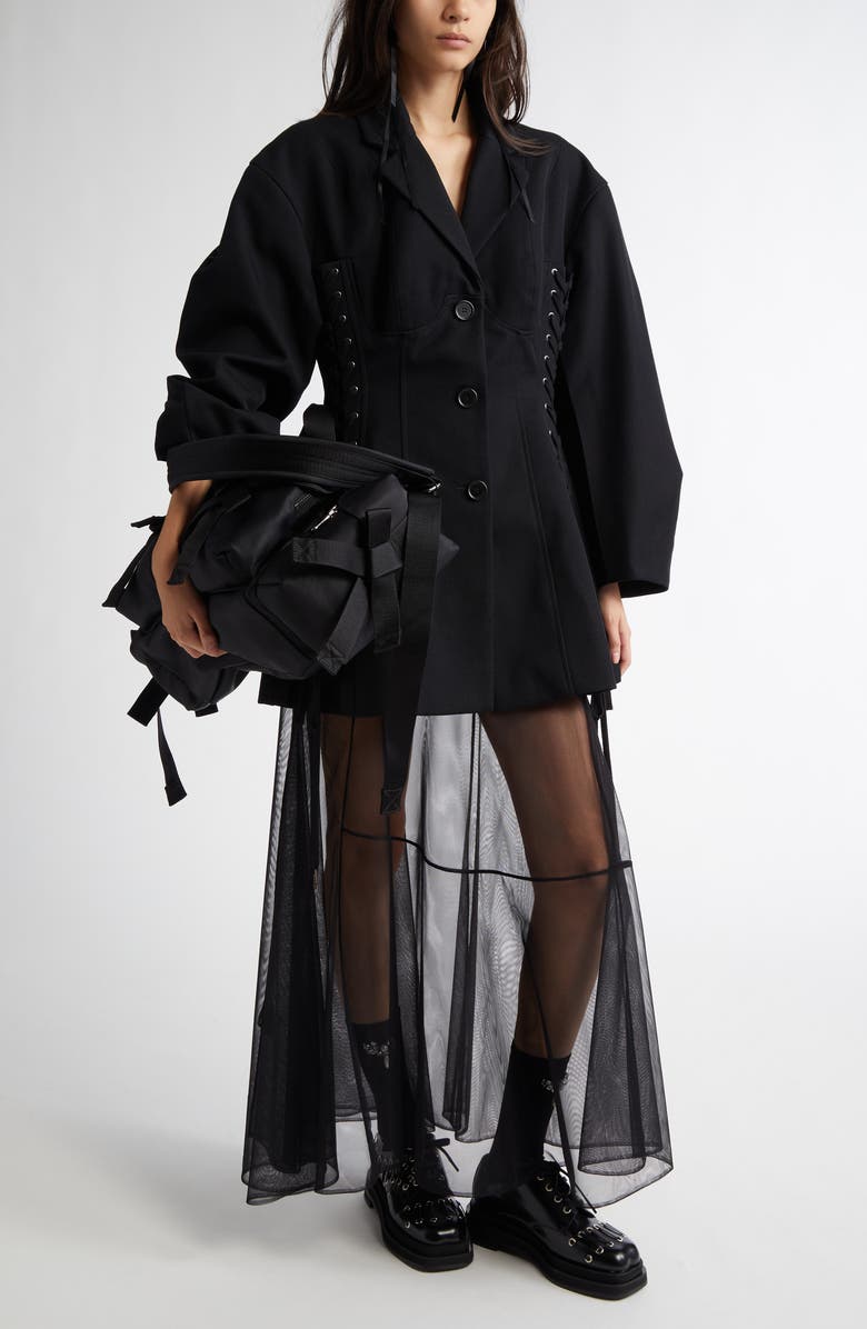 Simone Rocha Classic Bow Satin Duffle Bag, Alternate, color,