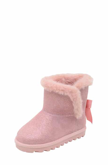 BEARPAW Kids' Suede Faux Fur Lined Boot