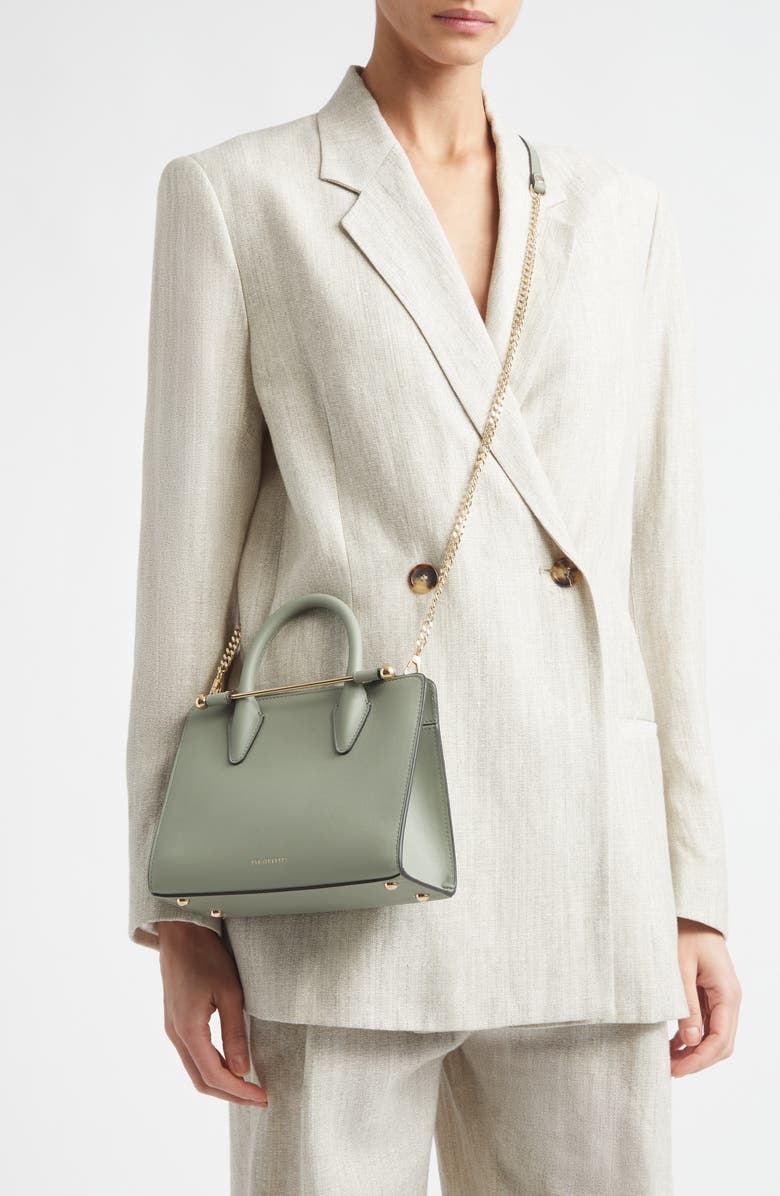 Strathberry Mini Leather Tote, Alternate, color, Library Green