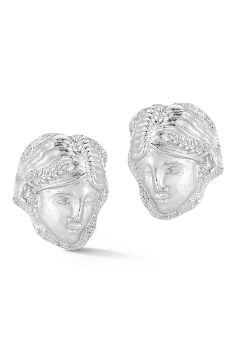 Grecian Statement Stud Earrings, Main, color, SILVER