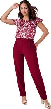 Jessica London Stretch Knit Crepe Straight Leg Pants