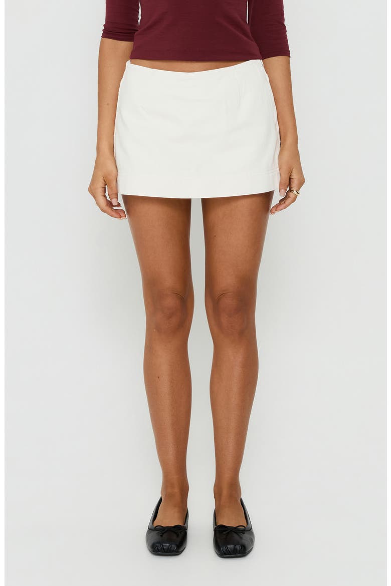 Stefenie Low Rise Denim Skort, Main, color, ECRU