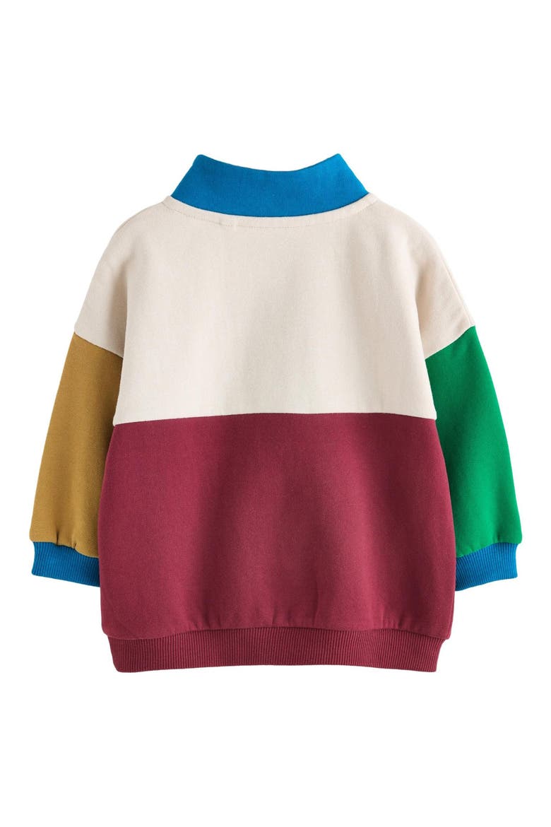 Kids' Colorblock Quarter Zip Sweatshirt, Alternate, color, RED