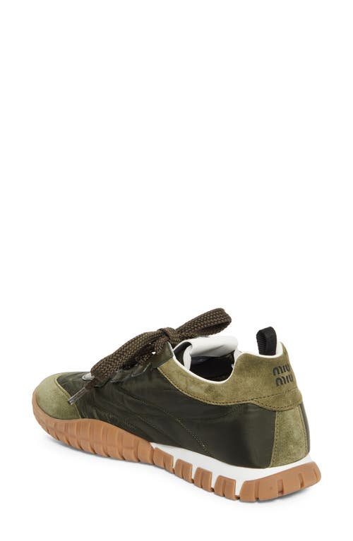 Miu Miu Nylon Sport Sneaker In Green