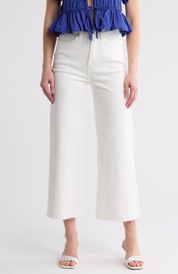 Vigoss Dylan Crop Wide Leg Jeans In White