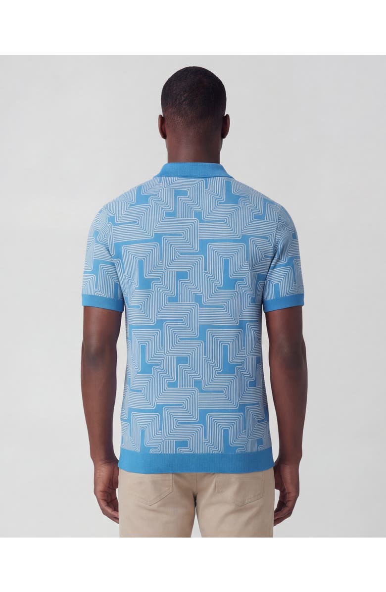 Lords of Harlech Inter Twine Mens Merino Silk Cashmere Polo, Alternate, color, Inter Twine Blue