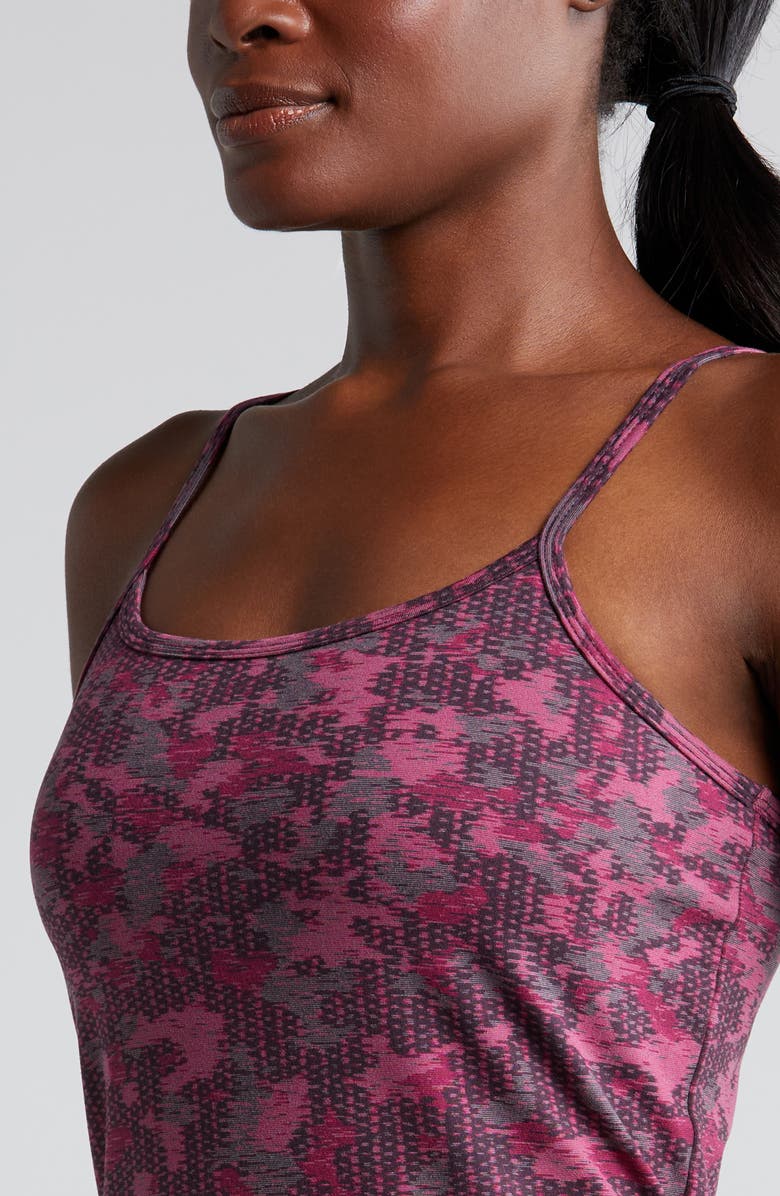 Zella Jacquard Support Active Tank, Alternate, color, Pink Bright Camo Jacquard
