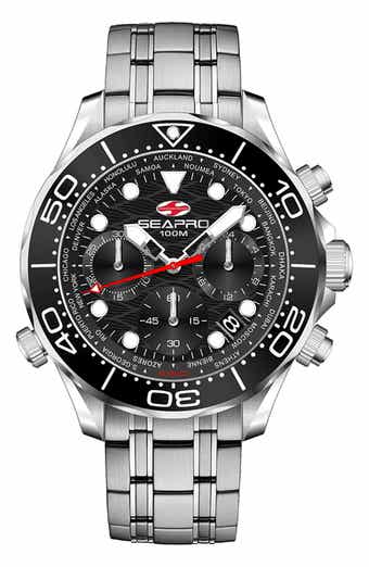 World Time Chronograph Bracelet Watch