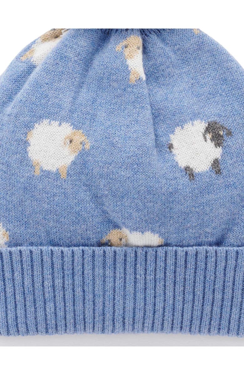 Purebaby On The Farm Beanie, Alternate, color, Sheep Jacquard