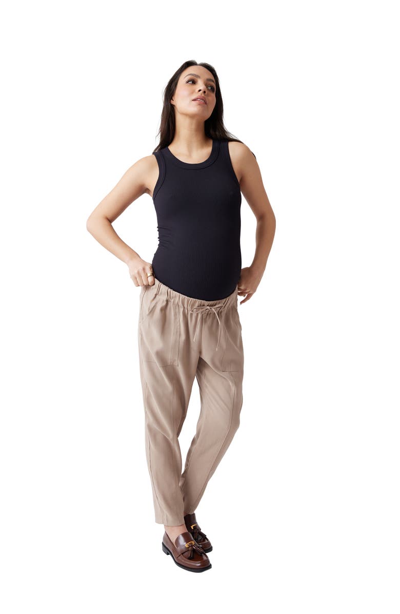 Ingrid & Isabel Fresh Flex Rib Seamless Maternity Tank, Main, color, Black