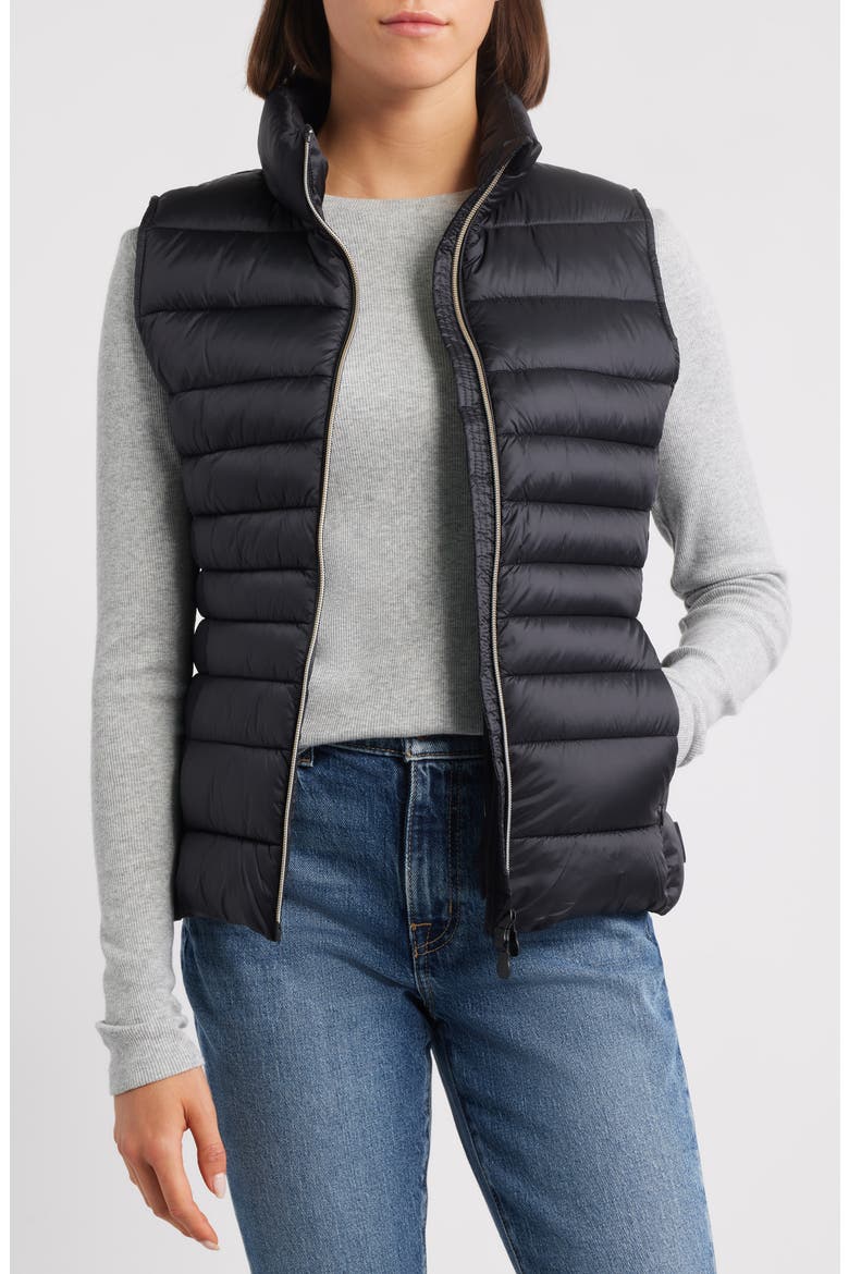 Lynn Quilted Puffer Vest, Alternate, color, BLACK