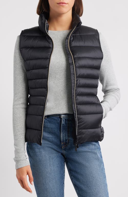 Save The Duck Women Lynn Black Quilted Puffer Vest Jacket In Black