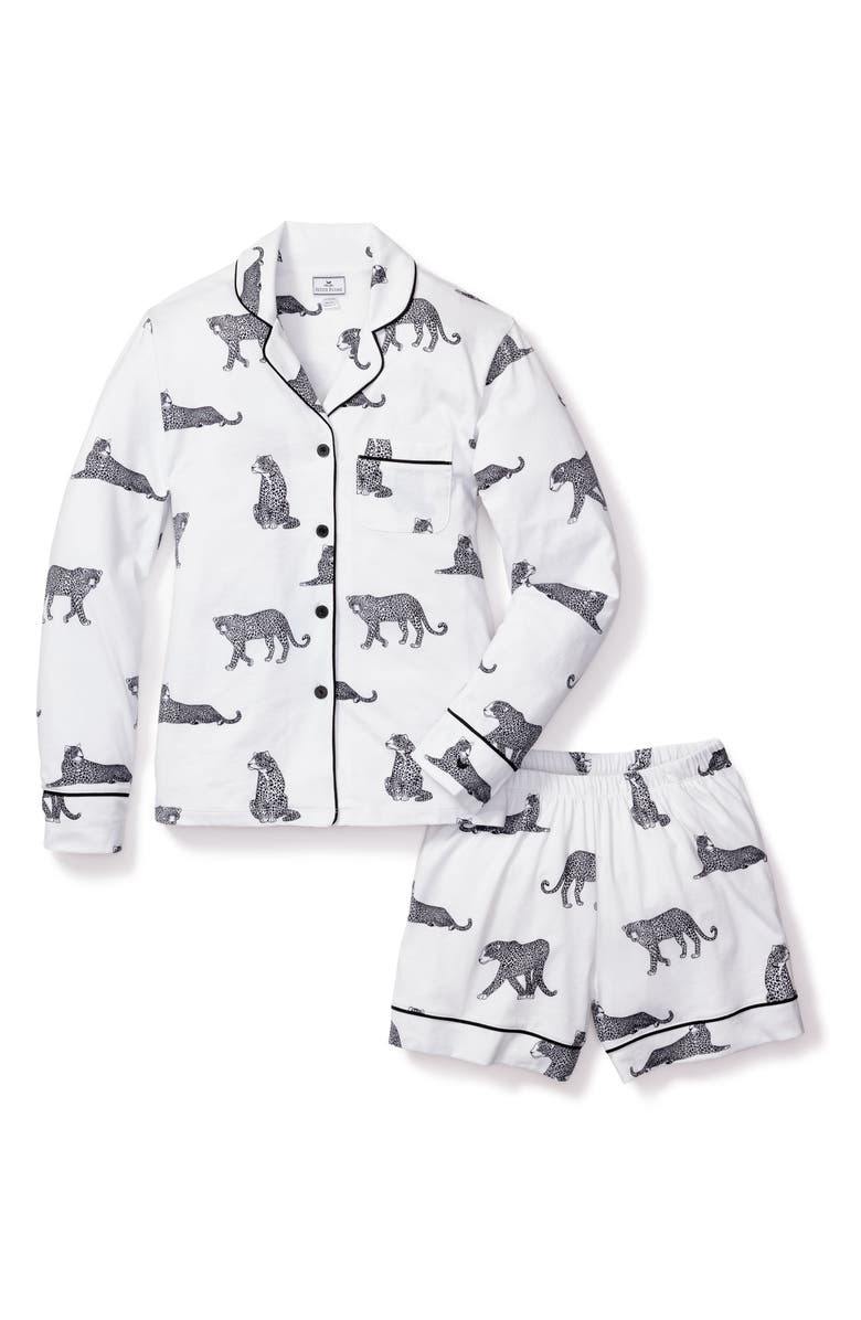 Petite Plume Panther Print Short Pajamas, Alternate, color, 