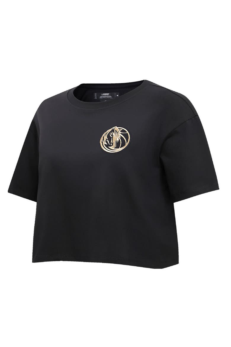 Women's Pro Standard Black Dallas Mavericks Holiday Glam Boxy T-Shirt, Alternate, color, Black