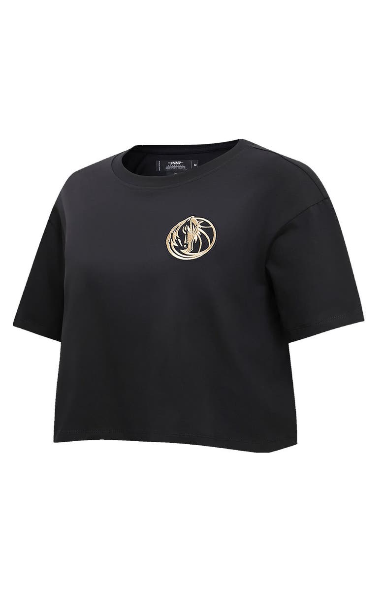PRO STANDARD Women's Pro Standard Black Dallas Mavericks Holiday Glam Boxy T-Shirt, Alternate, color, Black