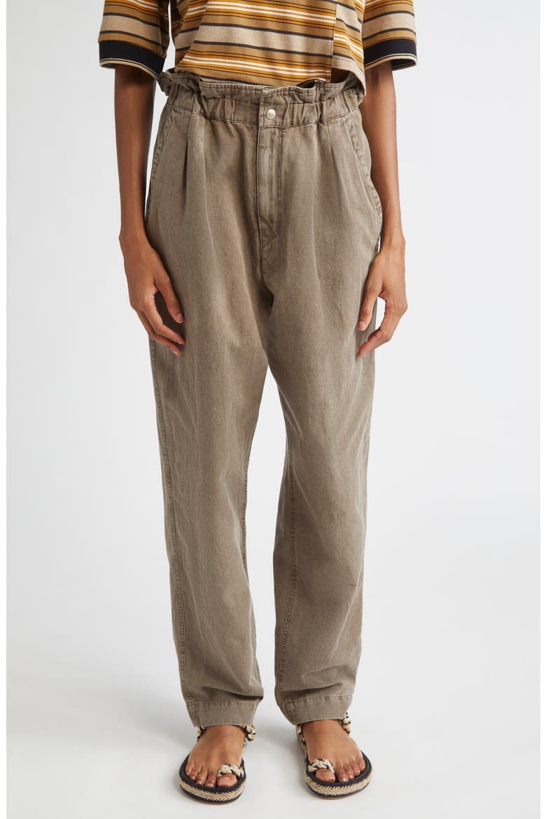 Neriah Cotton & Linen Pants, Main, color, DARK BRONZE