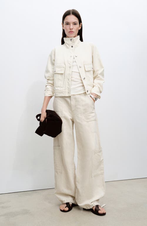 Mango Cotton Button-up Jacket In Off White