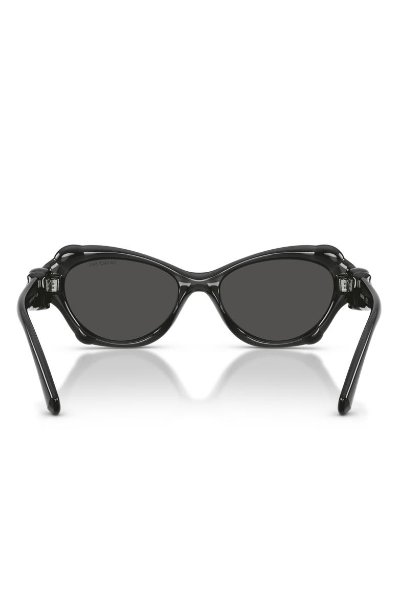 Swarovski 52mm Cat Eye Sunglasses, Alternate, color, Dark Grey / Dark Grey