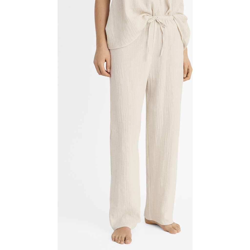 Mango Cotton Wide Leg Pajama Pants