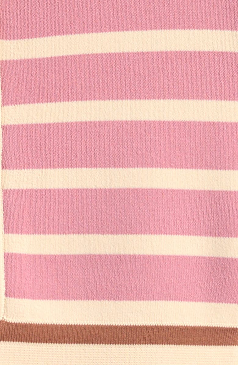 Reiss Kids' Ophelia Stripe Cotton Polo Dress, Alternate, color, Pink