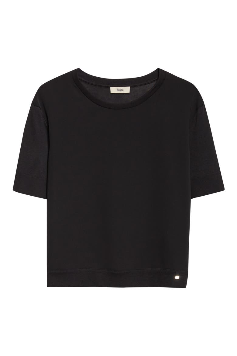 Glam Knit Crewneck T-Shirt, Alternate, color, 9300 BLACK