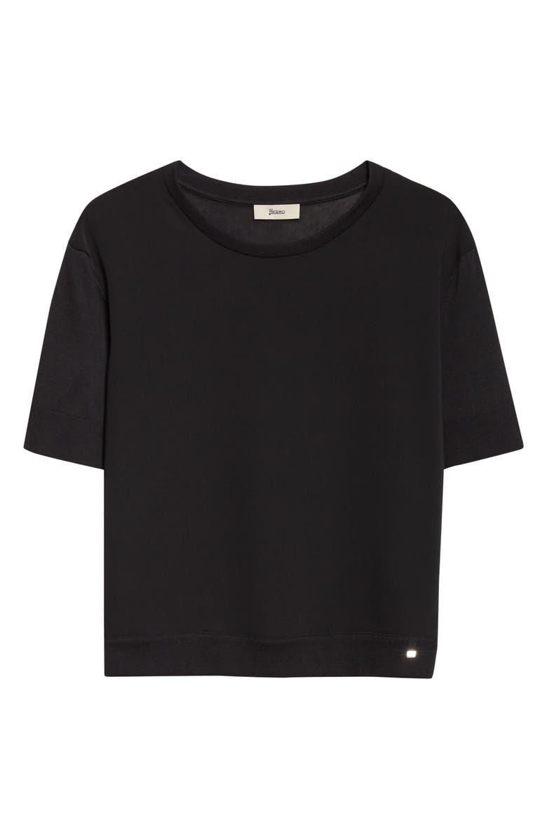 Herno Glam Knit Crewneck T-Shirt, Alternate, color, 9300 Black