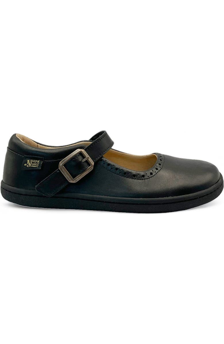 Young Soles Holly Barefoot Kids Mary Jane Shoe, Alternate, color, Black