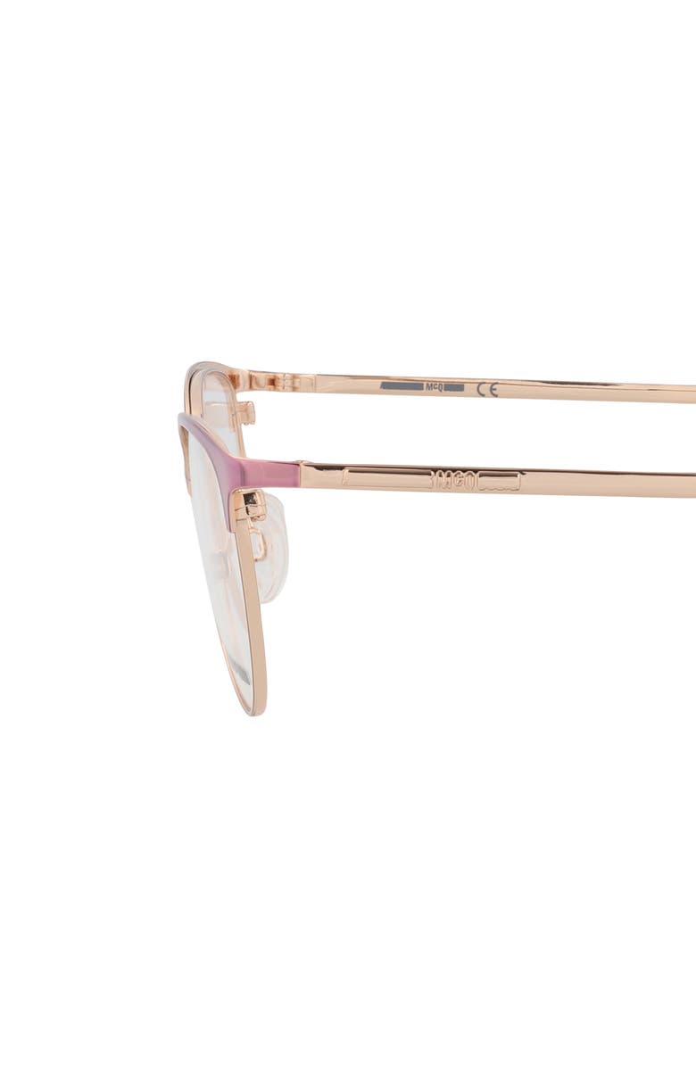 McQueen 50mm Cat Eye Optical Glasses, Alternate, color, Pink Gold Transparent