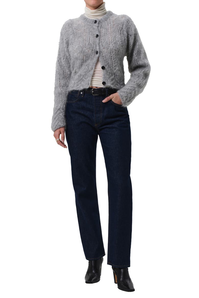 Odette Fuzzy Cardigan, Alternate, color, HEATHER GREY L