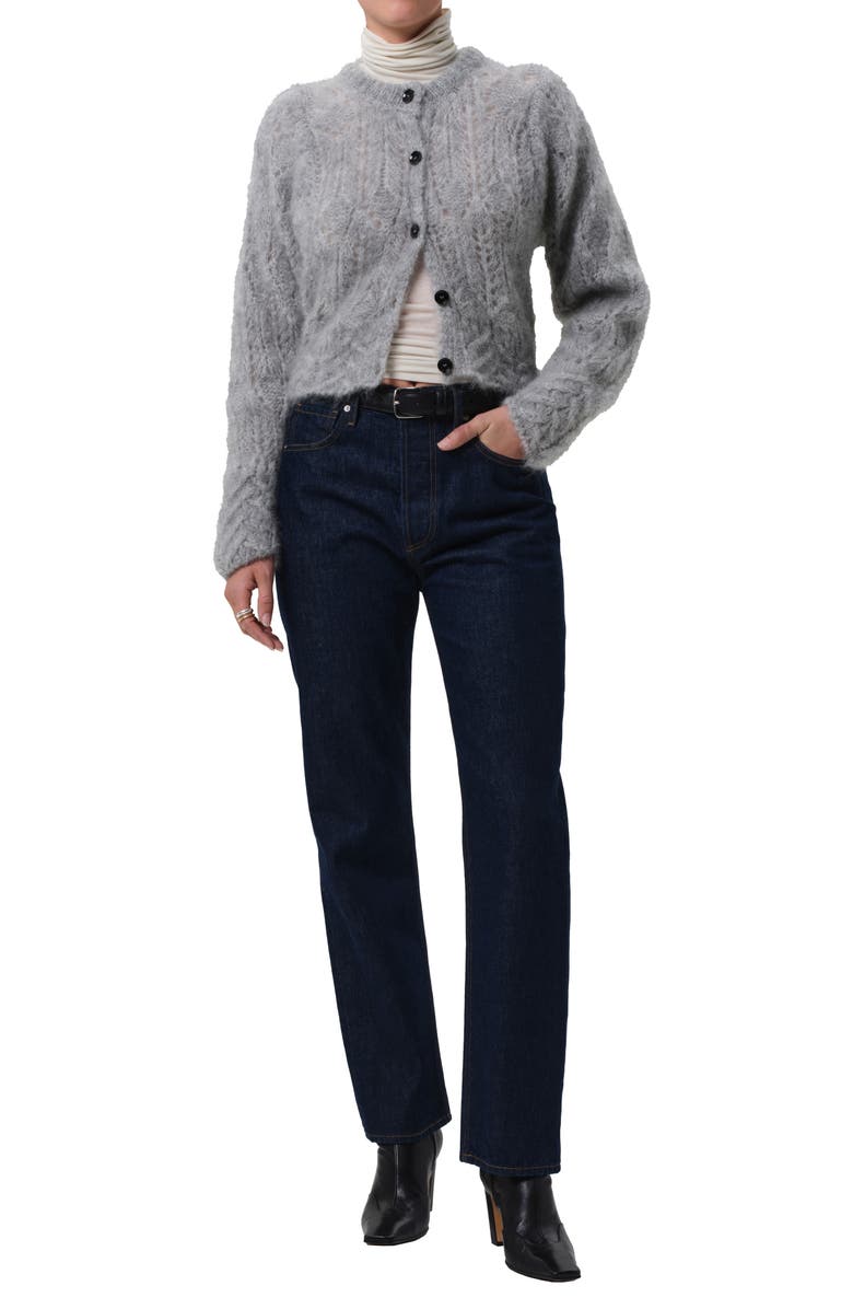 Citizens of Humanity Odette Fuzzy Cardigan, Alternate, color, Heather Grey L