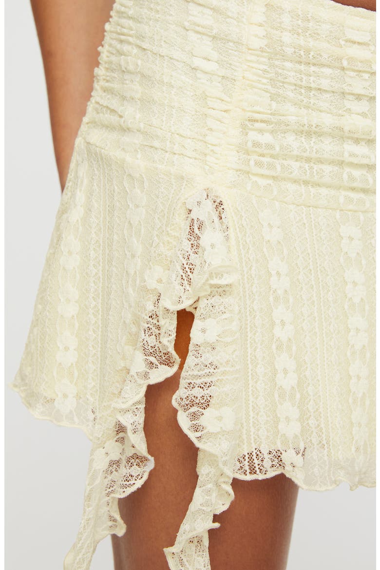 Maidie Asymmetric Ruffle Miniskirt, Alternate, color, LIGHT BEIGE