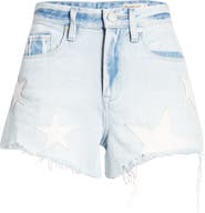 BLANKNYC The Barrow Allstar Patch High Waist Denim Shorts