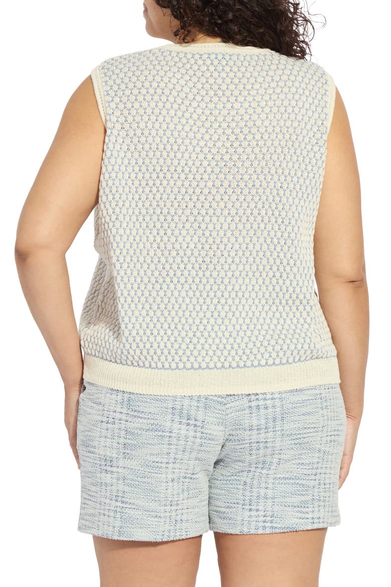Claire Honeycomb Knit Tank, Alternate, color, ECRU/ AZZURRO