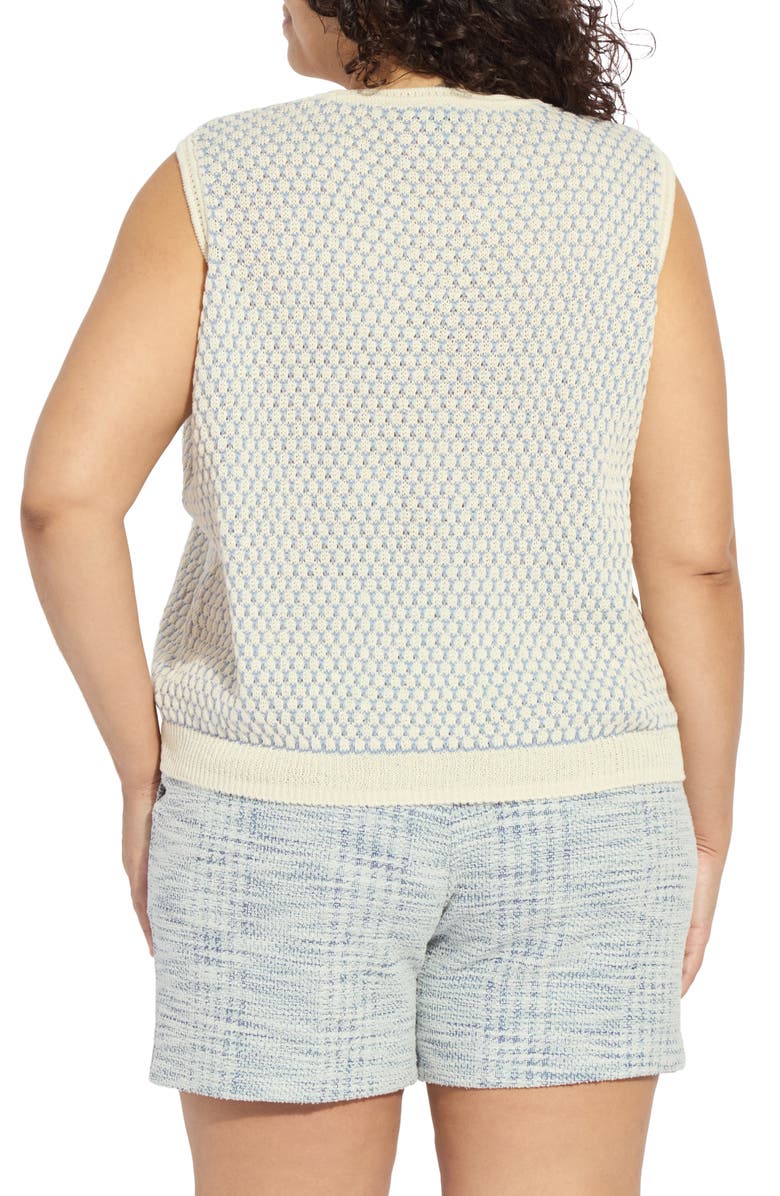 Lysse Claire Honeycomb Knit Tank, Alternate, color, Ecru/ Azzurro