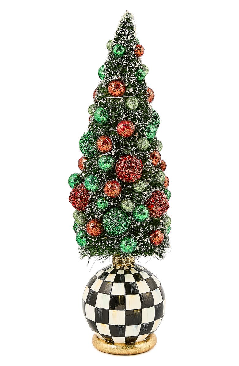 MACKENZIE CHILDS Check It Out Illuminated Medium Tree, Main, color, Green