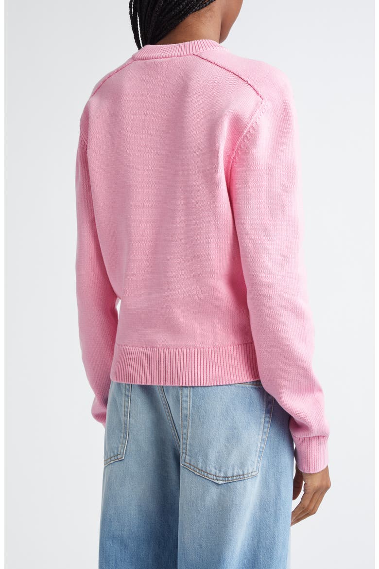 Kolos Face Patch Cotton Crewneck Sweater, Alternate, color, CAMEO PINK DRM