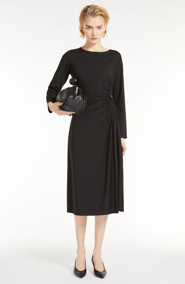 Weekend Max Mara Romania Ruched Long Sleeve Jersey Midi Dress, Alternate, color,