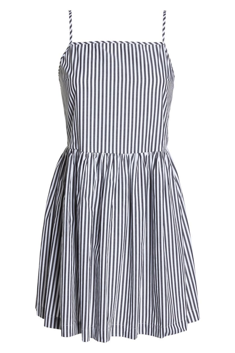 Sardinia Stripe Cotton Sundress, Alternate, color, BLACK/ SUMMER WHITE