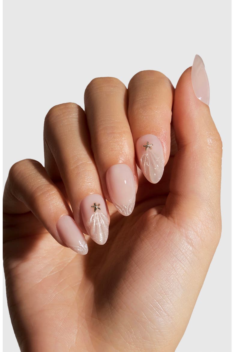 Short Almond Press-On Nails, Alternate, color, PRINCESS BY THE SEA
