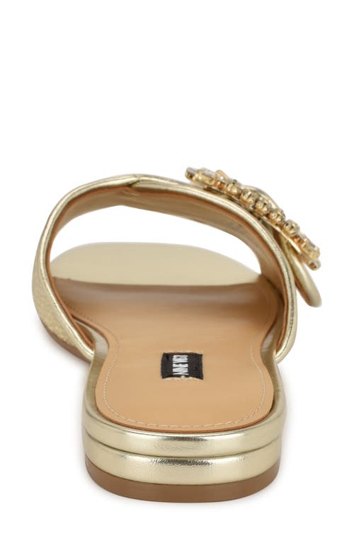 Nine West Laniey Slide Sandal In Gold