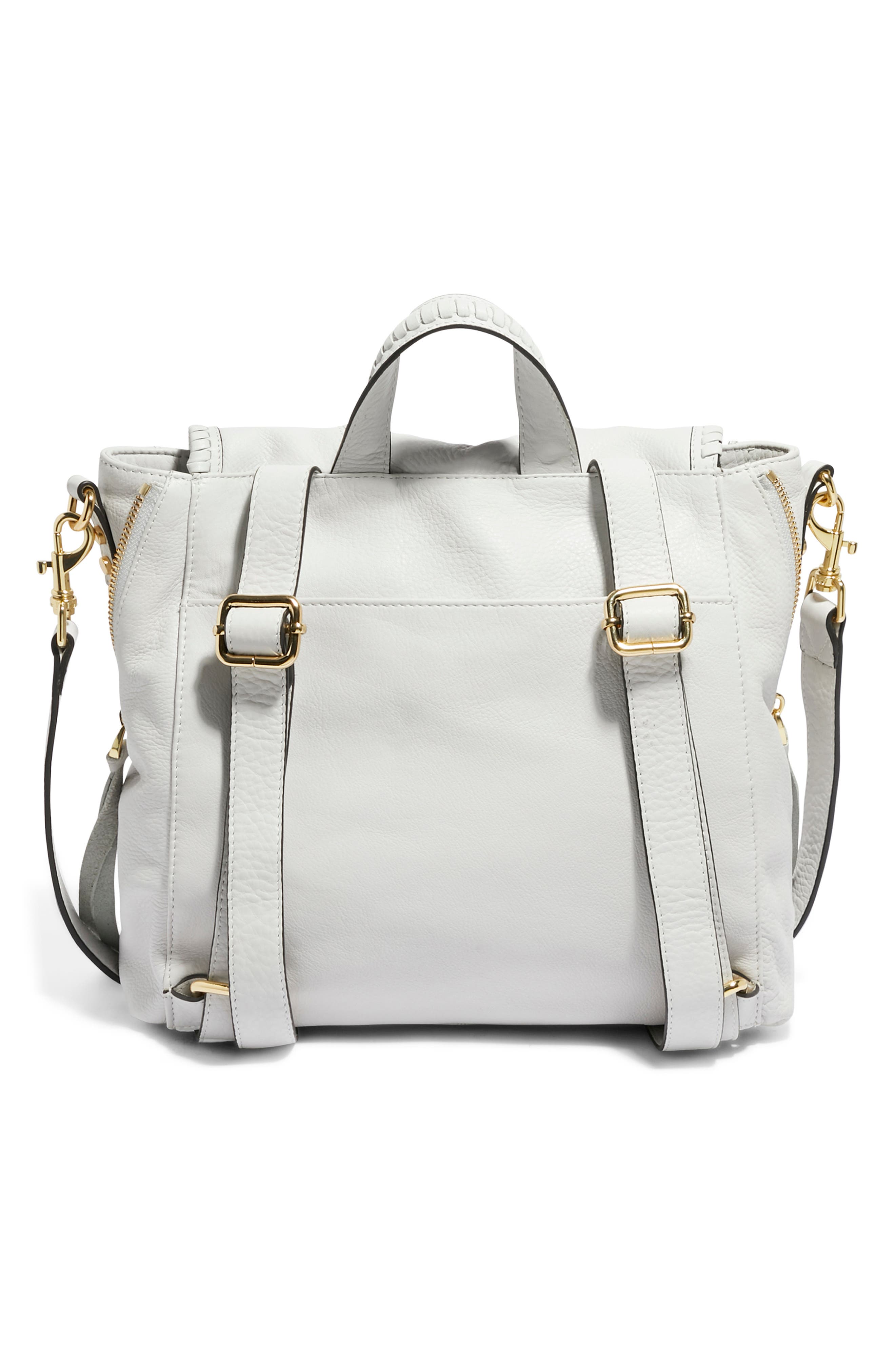 AIMEE All for Love Convertible Leather Backpack, Alternate, color, Cloud W/ Shiny Gold