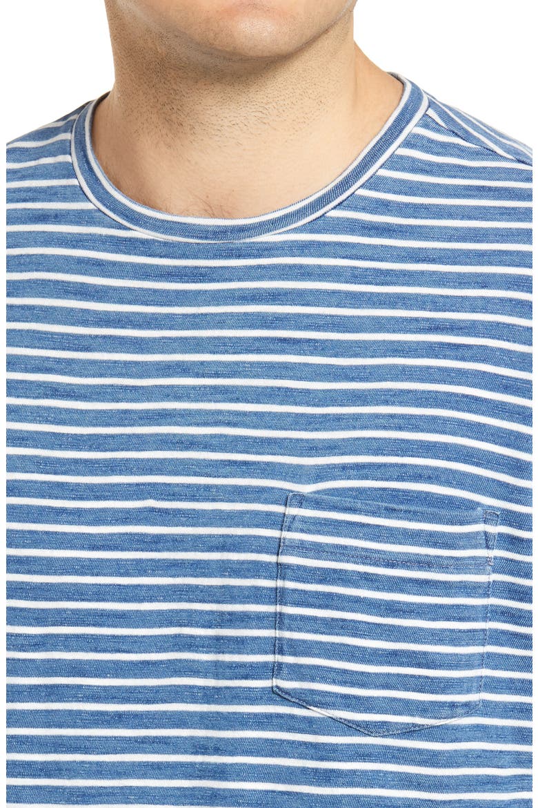 Seaside Indigo Stripe Pocket T-Shirt, Alternate, color, COASTAL BLUE