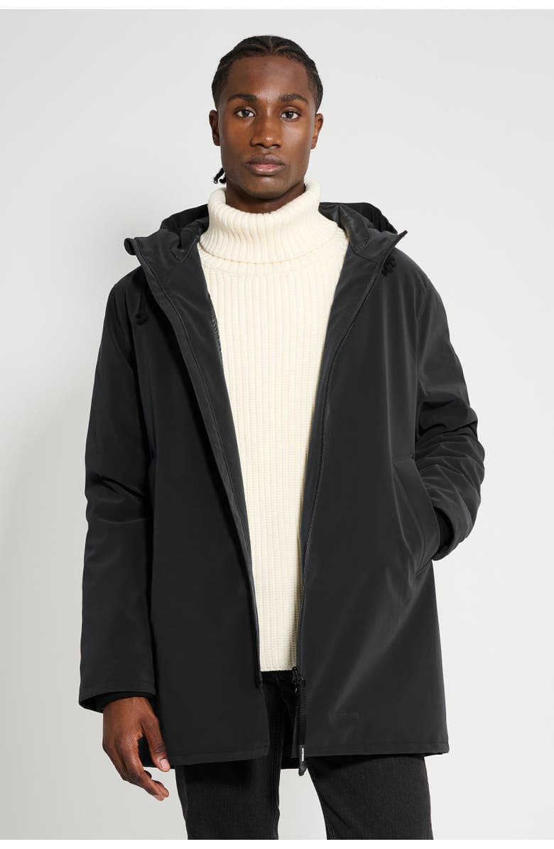 Stutterheim Stockholm Matte Winter Coat, Main, color, Black